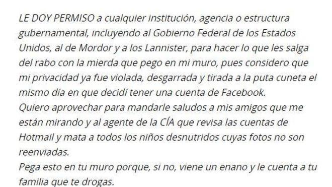 Puedes publicar declaraciones legales en Facebook, pero no sirve para nada